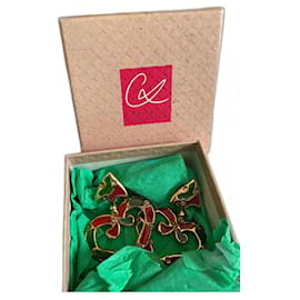 Orecchini Christian Lacroix Gripoix a cuore multicolore