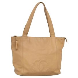 CHANEL COCO Borsa Tote in Pelle Caviar Beige Oro CC Auth BA4943