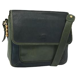 LOEWE Velazquez Borsa a Spalla in Pelle Verde Oro Auth bs28944