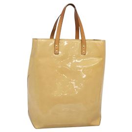 LOUIS VUITTON Borsa a Mano Monogram Vernis Reade MM Beige M91141 LV Auth 139916