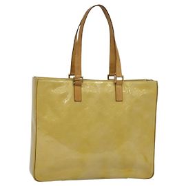 LOUIS VUITTON Borsa Tote Columbus Monogram Vernis Beige M91023 LV Auth hk2890