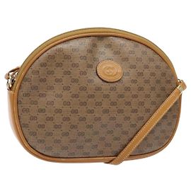 Gucci Borsa a spalla Micro GG Supreme in PVC Beige Oro Auth BA5021