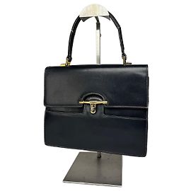 Borsa in pelle vintage Gucci blu navy