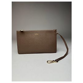 Clutch in pelle vintage Furla grigia
