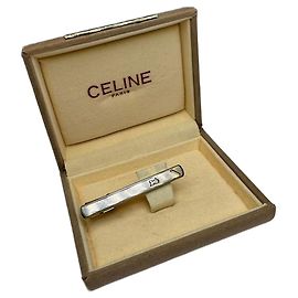 Céline Fermacravatta/fermacarte vintage Celine Paris Argento Oro
