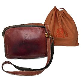 Vintage Loewe Madrid Wildledertasche Rot Grün