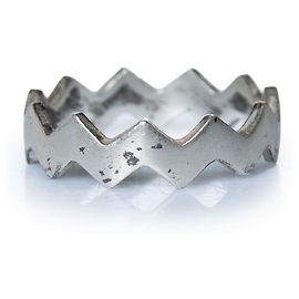 Autre Marque Mikia, silberner Zickzackring