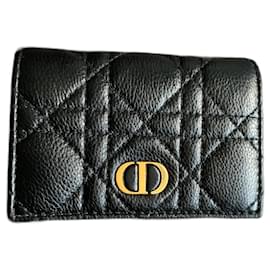 Dior Caro Kartenetui Schwarz Leder