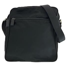 Borsa a spalla in nylon/pelle Tessuto con logo Prada