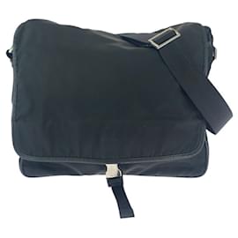Borsa a tracolla in nylon tessuto con logo triangolare Prada