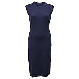 Vestido Midi de Punto Lanvin en Lana Azul Marino