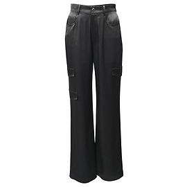 Pantalones cargo de pierna ancha Nanushka en cuero negro