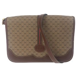 Sac à épaule en cuir Gucci marron