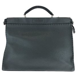 Fendi Leather Selleria Peekaboo Briefcase