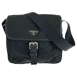 Borsa a tracolla in nylon tessuto con logo triangolare Prada