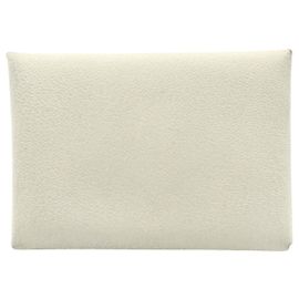 Tarjetero Duo Calvi de Hermès Beige