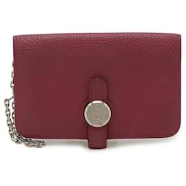 Hermes Dogon Schlüsseletui aus lila Leder - Hermès