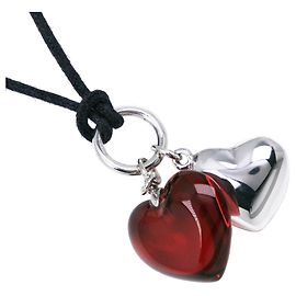 Autre Marque Collana Baccarat Doppio Cuore in Argento 925