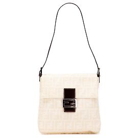 Borsa a spalla in tela Zucca marrone Fendi