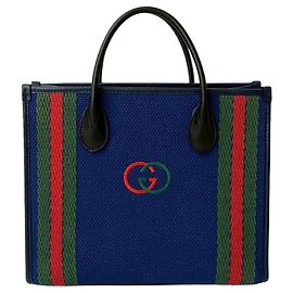 Borsa a mano in tela e pelle Sherry Line con G intrecciato GUCCI