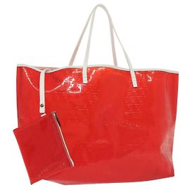 Sac Tote FENDI Zucchino Vinyle Rouge Blanc Auth ep10155