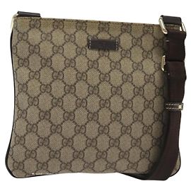 Gucci Borsa a Spalla GG Supreme PVC Beige Oro 201538 Auth 137883