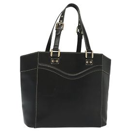 Borsa Tote in pelle Gucci oro nero 141432 Auth ep10234