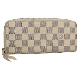 LOUIS VUITTON Cartera Larga Clemence Damier Azur N61264 Auth BA4842