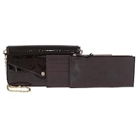 Pochette Felicie Monogram Vernis Amarante di Louis Vuitton