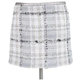 Falda mini de tweed metálico gris Dolce & Gabbana