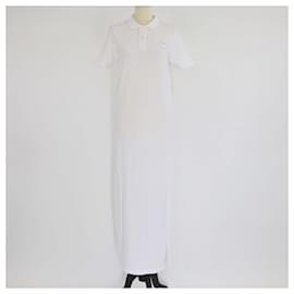 Vestido polo de algodón piqué blanco de manga corta Prada