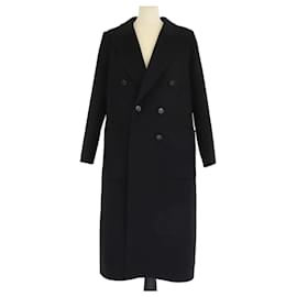 Langer Woll- und Seidenmantel in Schwarz/Grau von Fendi