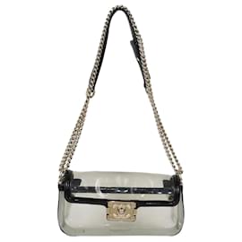 Borsa Boy in PVC trasparente nero di Chanel