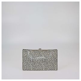 Clutch in pelle di serpente con stampa animale nera/bianca Christian Dior