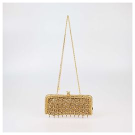 Autre Marque Clutch a catena in cristallo dorato Clara Kasavina