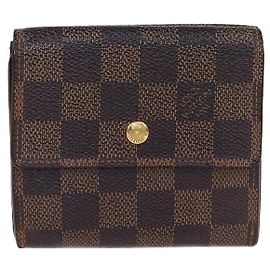 Cartera plegable Louis Vuitton Damier Ebene en lona