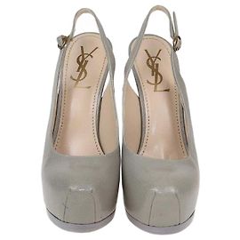 Autre Marque Sandali slingback Tribtoo in pelle grigia Yves Saint Laurent