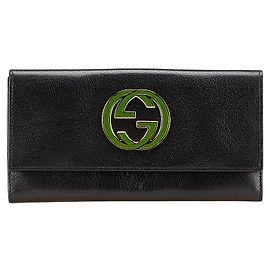 Portafoglio lungo in pelle Gucci G intrecciato