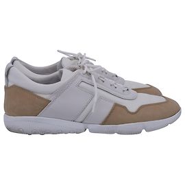 Zweifarbige Sneakers von Tod's aus weißem Canvas