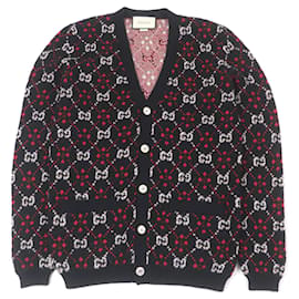 Cárdigan de alpaca con diseño argyle GG diamante de Gucci