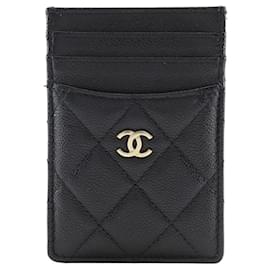 Tarjetero de caviar matelassé Chanel