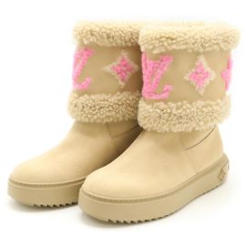 Stivali alla Caviglia in Pelle di Vitello e Pelliccia di Pecora della Linea Snowdrop di Louis Vuitton Edizione Limitata