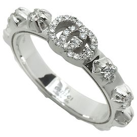 Bague GG entrelacée en or blanc 18K de Gucci