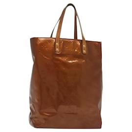 LOUIS VUITTON Monogram Vernis Reade MM Bolsa de Mão Bronze M91143 LV Auth 137923