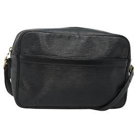 LOUIS VUITTON Bolsa de Ombro Epi Trocadero 27 Preta M52312 LV Auth bs28813
