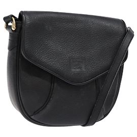 Autre Marque Borsa a Spalla Burberrys in Pelle Nera e Oro Auth ep10257