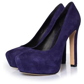 Brian Atwood, décolleté in suede viola