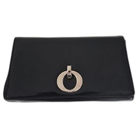 Borsa a tracolla Dior Collection O in pelle nera lucida