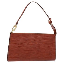 LOUIS VUITTON Epi Pochette Accessoires Accessory Pouch Brown M52953 Auth hk2893