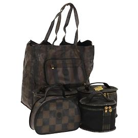 FENDI Pecan Handtasche aus Nylon-Canvas 5-teilig Schwarz Braun Auth sw1363